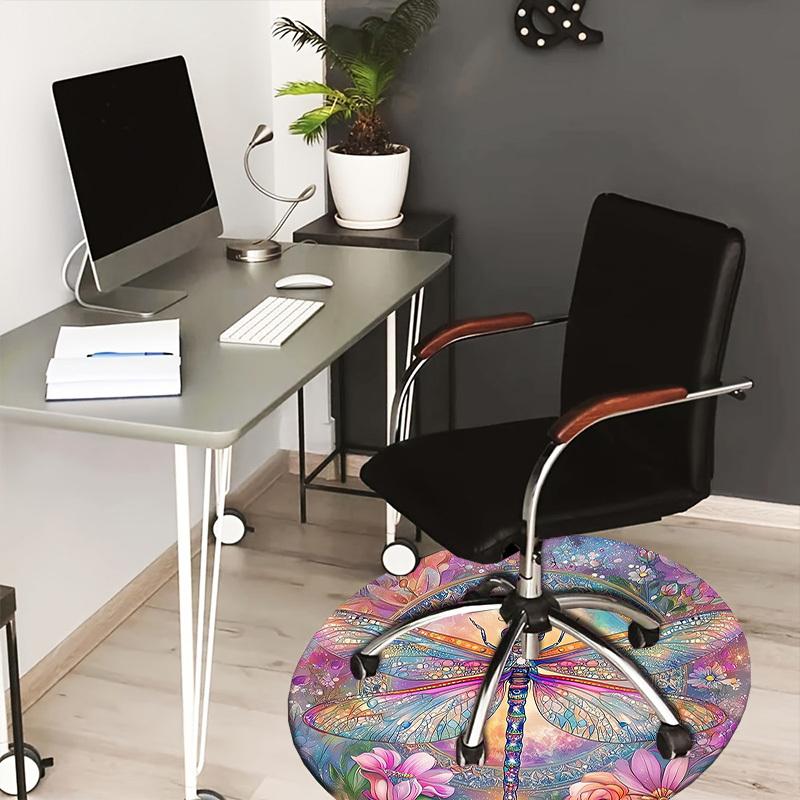1pc Office Carpet Chair Mats Dragonfly Mandala Artwork Perfect for Decorating Office Chairss, Or Bedrooms.YDT586