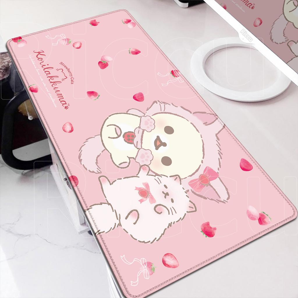 Anime Mouse Pad Kawaii Laptop Desk Decoration Mouse 30x80cm Gamer Rubber Mat Cute Rilakkuma Non-slip Keyboard Office Accessories