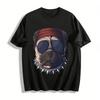 Cool Street Style Gangster Pug Print T-Shirt For Men And Women Pure Cotton T-shirt