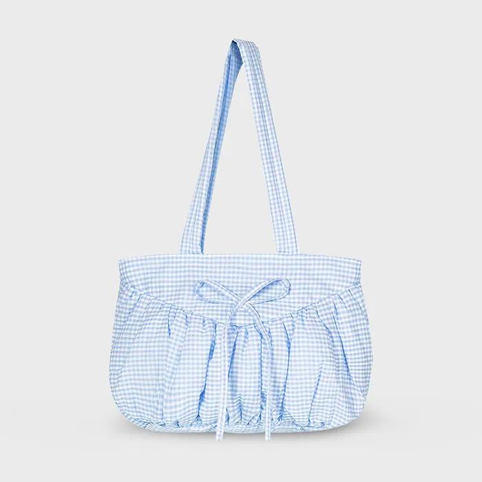 Souffle Tote Bag - Blue Check