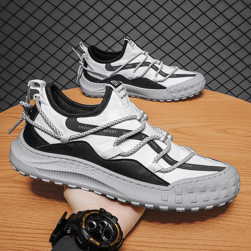 Men's Breathable Spring/Summer Slip-On Sneakers with Trendy Cross Straps