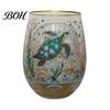 Sturdy Thickened Glassware Hummingbird Joy Tea Cup, Colorful Animal Tumbler, Floral Glass Decorative Flower Bird Cup Golden Rim, Artistic Water