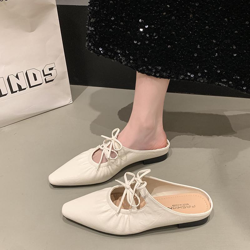 Female Shoes Butterfly-Knot Slippers Women Summer Increased Internal Low 2025 Silver Fabric  Janes PU Rubber Rome Butterfly-