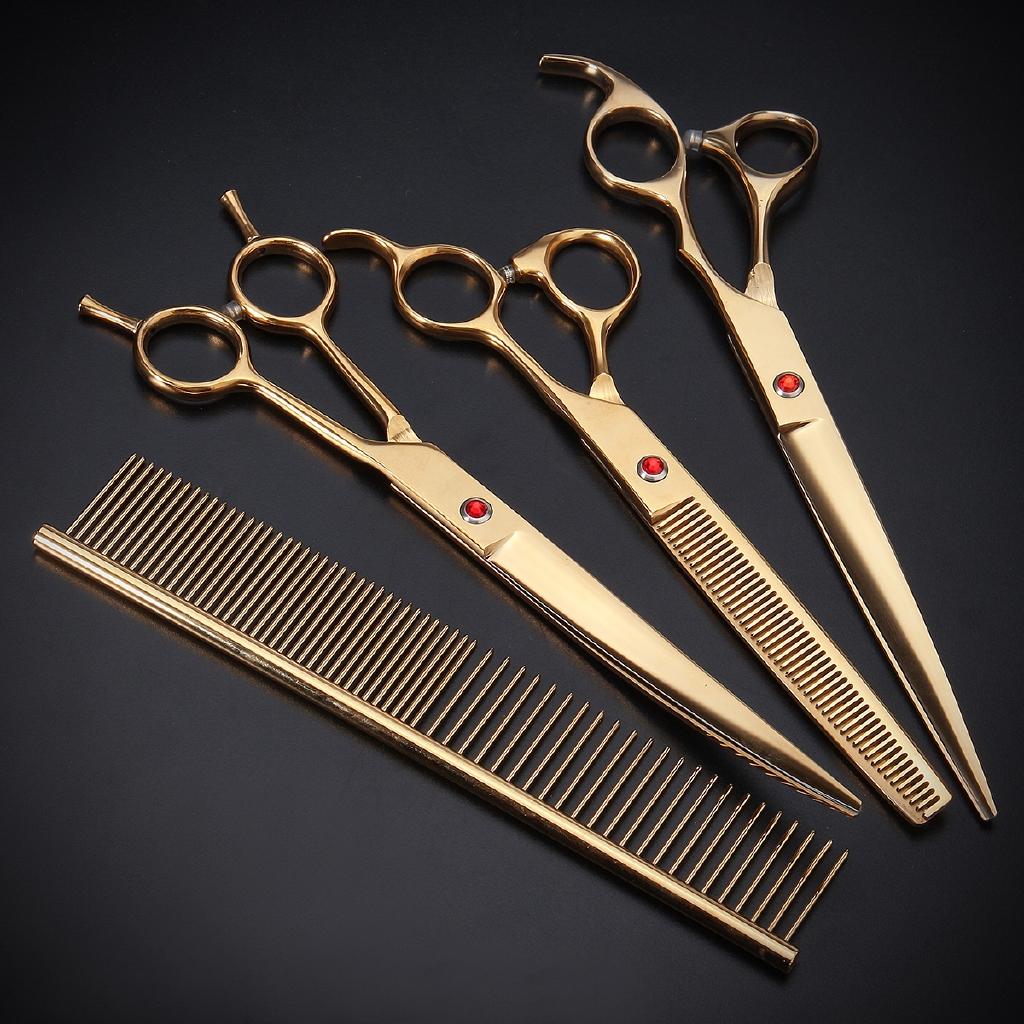 26x16x3.8cm 8'' Pro Pet Grooming Scissors Dog Cat Puppy Hair Cutting Thinning Comb Shear Kit