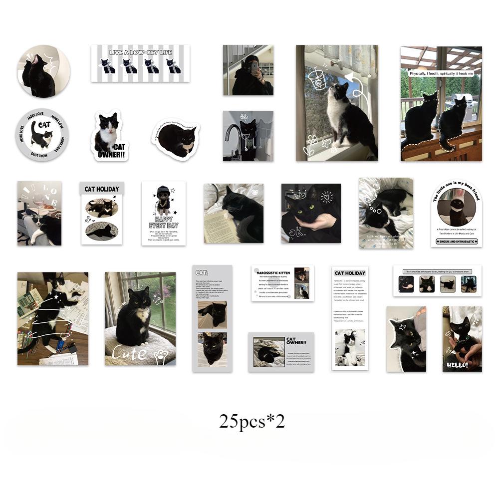 

Милый кот щенок скрапбукинг журнал наклейка милый американский стиль животное канцелярские принадлежности наклейка DIY Декор багаж гитара наклейка 50pcs