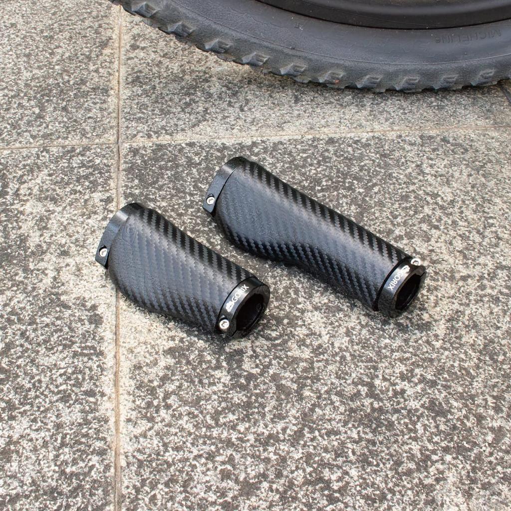 GORIX Bicycle Carbon Fiber Pattern Long and Short Pair X for Cross and Paired with Short Suitable for Cross and Mini Velo X Short Grips, (GX-BONC6