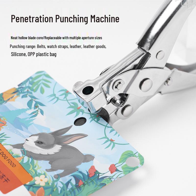 Multifunctional Leather Belt Hole Punch Pliers for DIY Craft, Transparent Bag Included