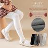 2025 Autumn-Winter Girls' Brushed Letter Leggings: Versatile White Elastic Tights