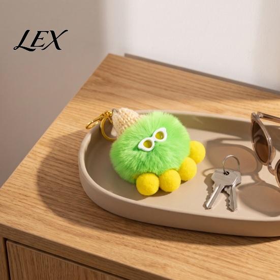 Soft Octopus Keychain Plush Keychain, Fuzzy Stuffed Sea Animal Bag Charm, Hanging Cartoon Accessory Knit Hat with Keyring for Backpacks and