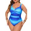 Plus Size Slimming Printed Bikini One-Piece Swimsuit