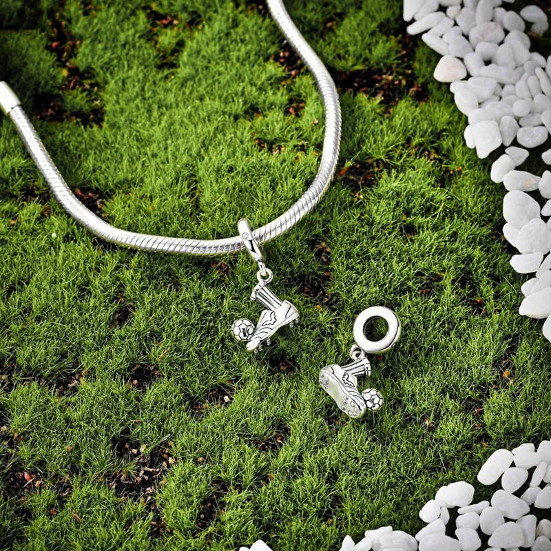 copper Play Football Soccer Cleats Pendant Sports Charm Compatible With Authentic Charm Bracelets Women Do It Yourself Jewellery Gift