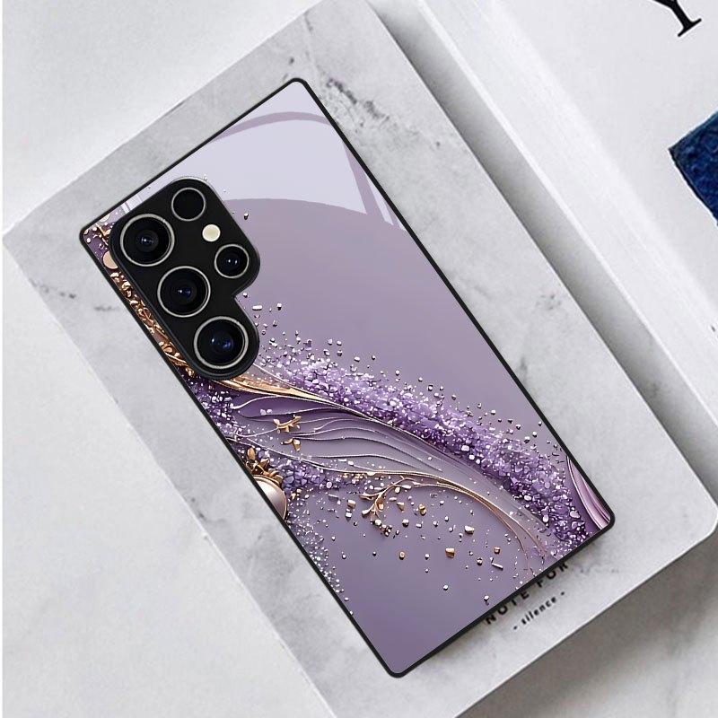 Purple gradient texture Exquisite PhoneCase for Samsung Galaxy S26 S25 S24 S23 S22 S21 FE Ultra Plus Men women Built-in glass