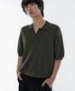 Cool Touch Slit Neck Knitted Polo Shirt [Khaki]