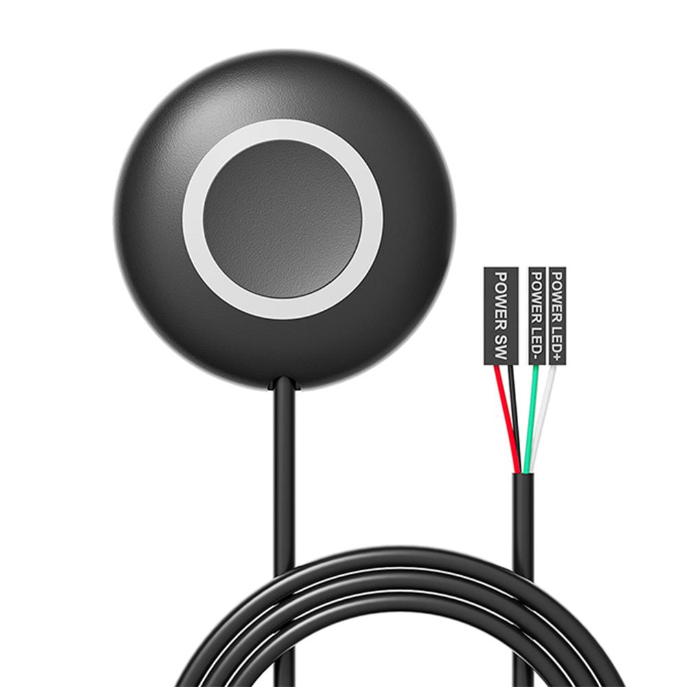 

1.6M настольный компьютерный выключатель с синим светодиодом Вкл. Выкл. Кабели SW Кнопка питания ПК с удлинителем Выключатель питания ПК для домашнего офиса чёрный