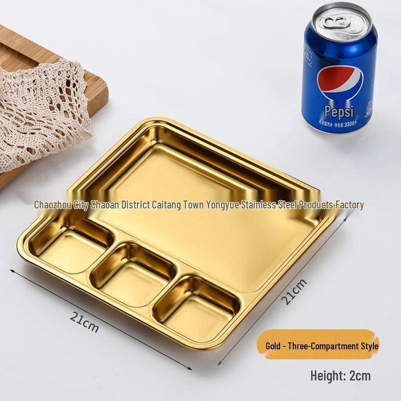 Korean Style 304 Stainless Steel Multi-purpose Compartment Plate