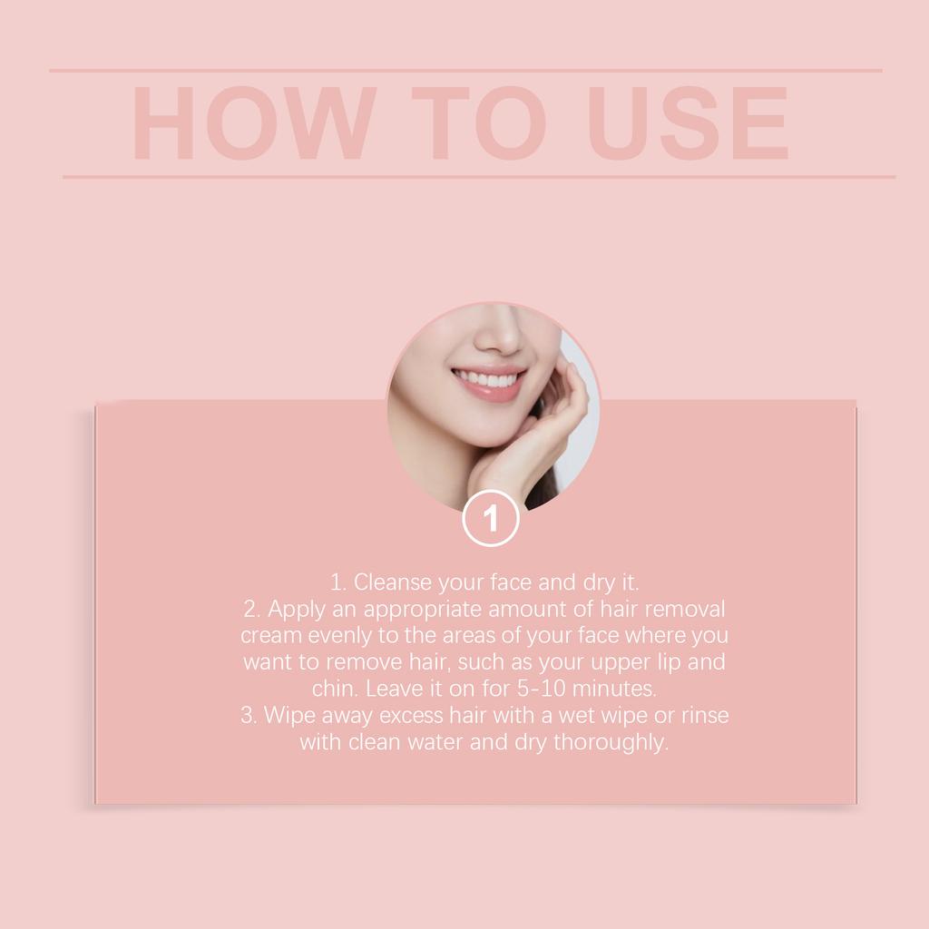 Gentle Facial Hair Removal Cream, Gently Moisturizing And Cleansing The Hair Around The Lips. Portable Home Care Hair Removal Cream