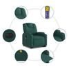 Vidaxl Lift Recliner Massage Chair, Electric, Reclining, Green
