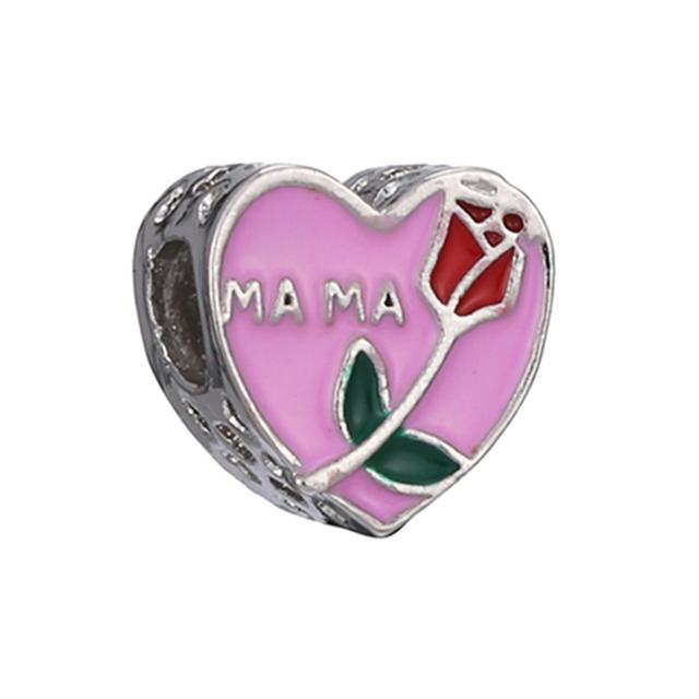 4pcs Sale Romantic Style Enamel Love Heart Charms Beads Fit Original Bracelets Necklaces For Women Girlfriend Jewelry Making