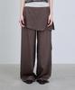 Deoaeteus Silk Skirt-Layered Pants_Brown