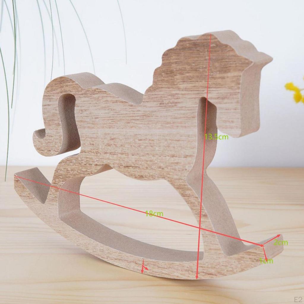 Wooden Rocking Horse Decor Figurine Creative Durability Artwork Ornament Table