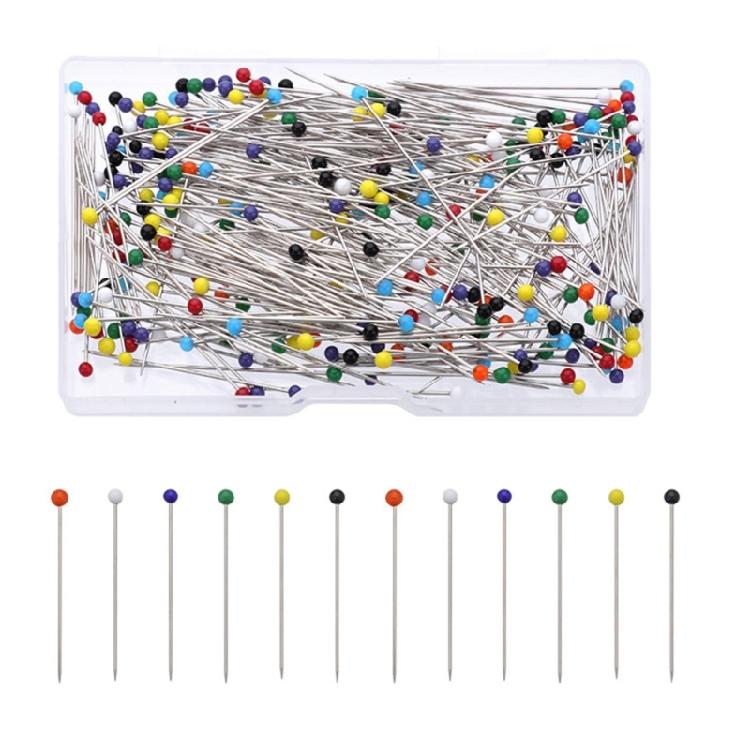 Straight Quilting Pin for Dressmaker Long Straight Pin White Colorful Sewing Pin for Fabric Sewing Dressmaking Project