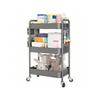 Rolling Carts With Wheels, 3 Tier Rolling Utility Cart, Metal Storage Organizer With Pegboard Hooks Bins For Bathroom Kitc