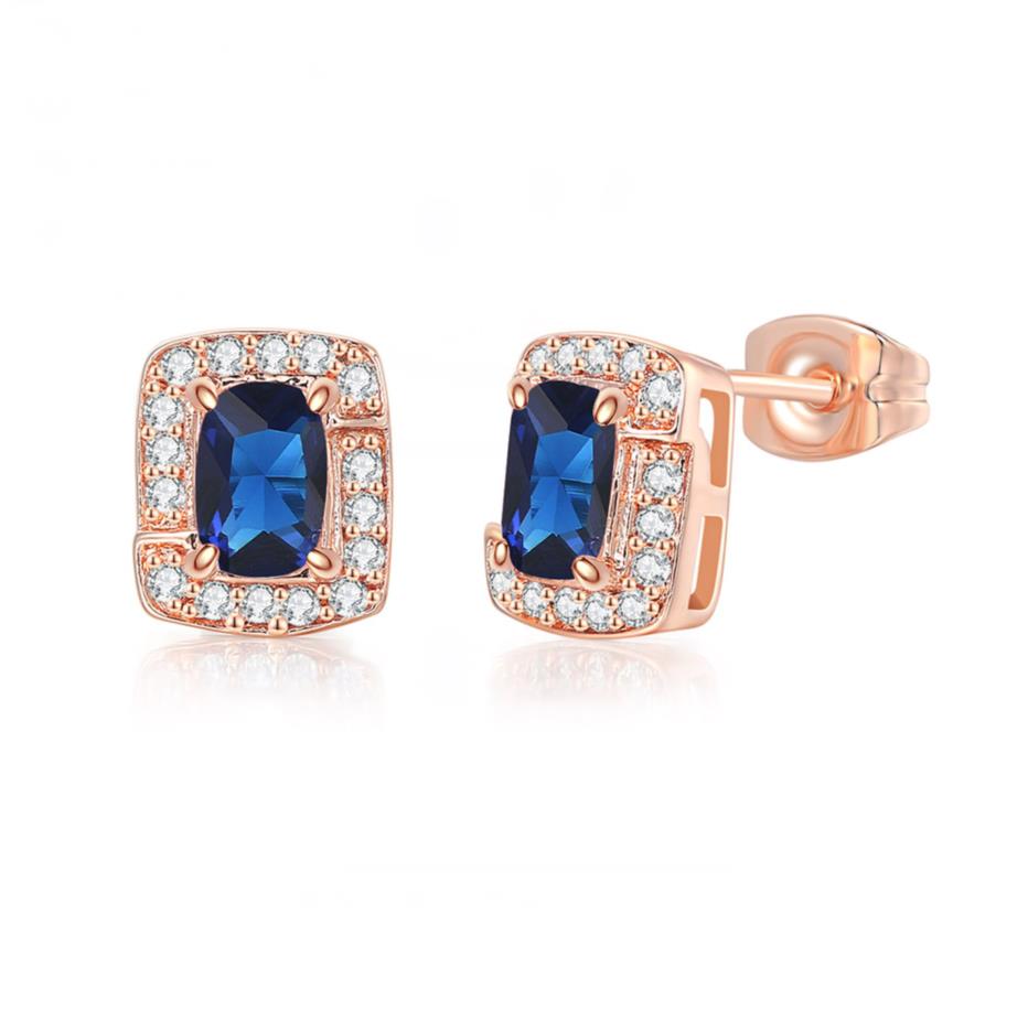 Bling Birthstone Crystal Stud Earrings for Women Multicolor Zircon Wedding Engagement Ear Accessories Fashion Earing Zircon
