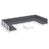 Vidaxl 11-Cz. Garden Lounge Set, With Cushions, White