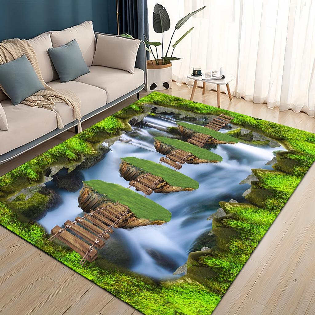 27 Style 3D Illusion Pattern Hallucination Underwater Dino Carpet Rug for Living Room Bedroom Home Sofa,kids Non-slip Floor Mat