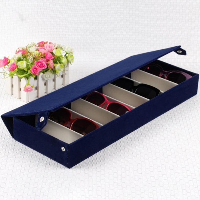 8 Slot Glasses Storage Box Rectangle Sunglasses Storage Container Holder for Home Bedroom Dormitory Tabletop Storage