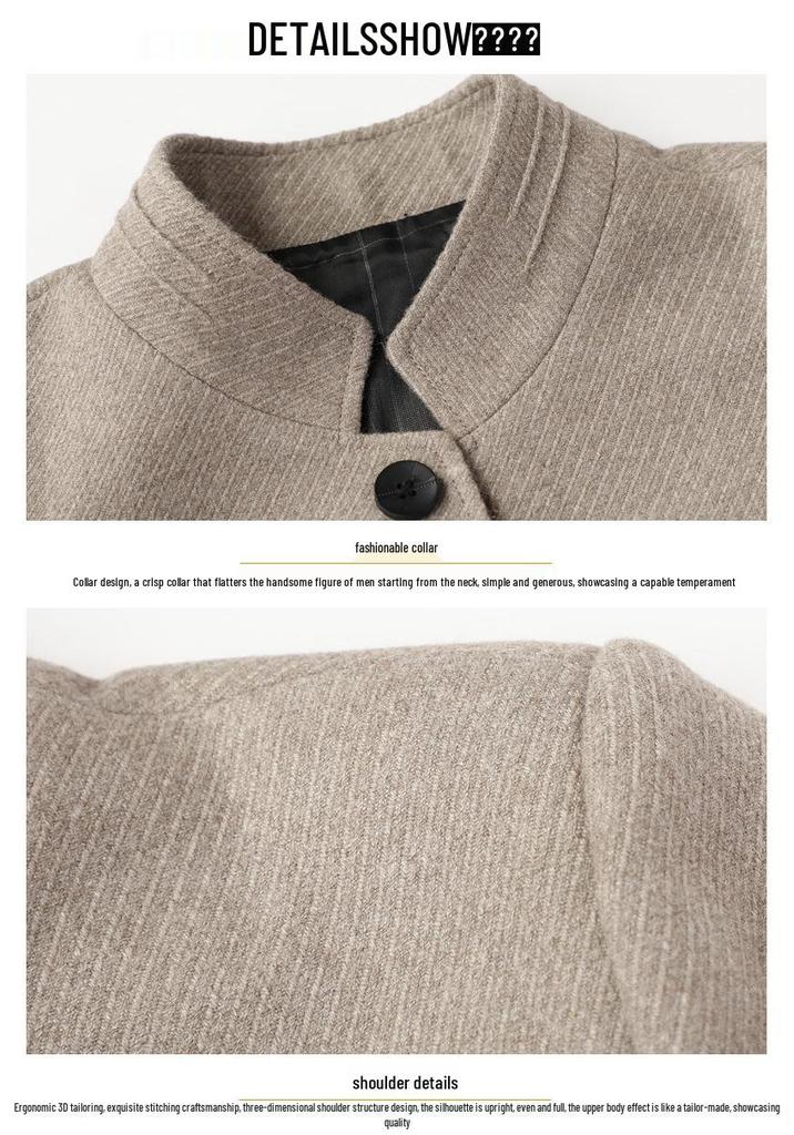 2024 Spring Men's Business Casual Stand Collar Jacket - Mid-Age Suit for Spring & Autumn
