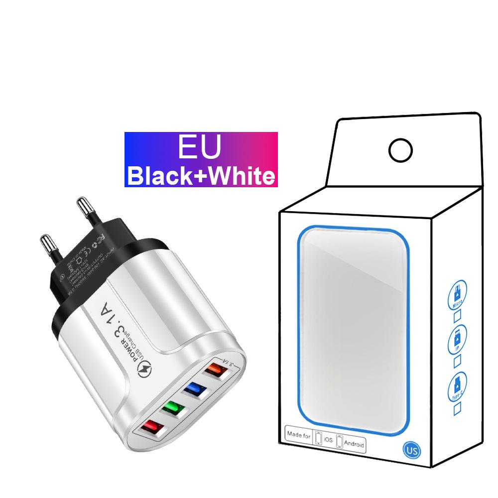 Multi-Port 5V/2.4A Butterfly Travel Charger with 4 USB Ports for EU, US, and UK