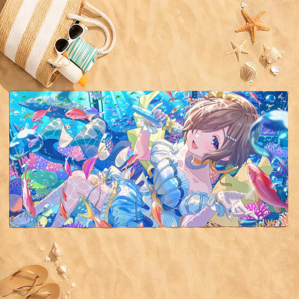 I-IDOLY P-PRIDE Summer Towel Quick Dry Absorbent Beach Towel for Sports, Fitness, Swimming and Outdoor Activities