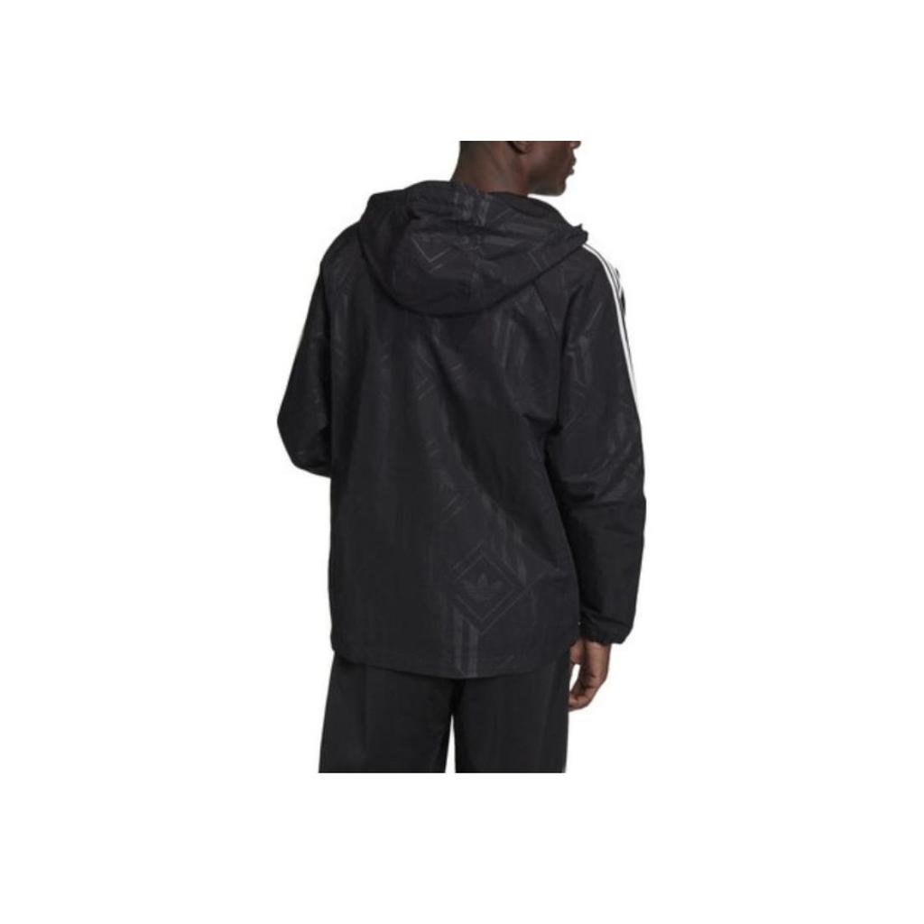 Adidas Originals Trefoil Stripe Logo Casual Sports Zip-Up Hoodie Autumn Edition Men Jackets Black GD5844