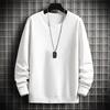 Men's Autumn And Winter Trendy Simple Solid Color Round Neck Loose Casual Long Sleeved Shirt