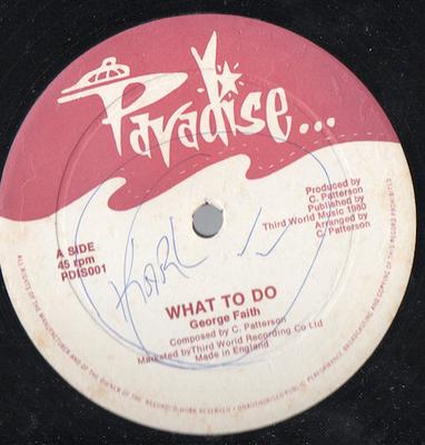 12inch Record GEORGE FAITH - What To Do PDIS001 Paradise 1980 US Reggae, Ska & Dub Used