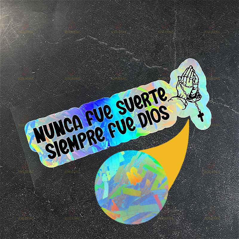 1PC NUMCA FUE SUERTE SIEMPRE FUE DIOS Car Stickers for Auto Windows Motocycle Fairing Fuel Tank Scooter Waterproof Vinyl Decals