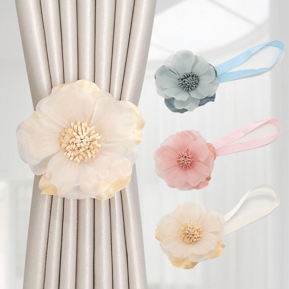 Magnetic Curtain Strap Flower Shape Curtain Fixer Clip Curtain Hanging Rope  Home Decoration