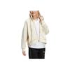 Adidas Logo Print Solid Color Zip-Up Hoodie Jacket Women Jackets Off-White HG1828