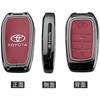 Leather Car Key Case Cover Shell for Toyota Alphard Crown Vellfire Previa - Anti-Scratch Key Protector with Keychain