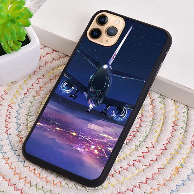 Airplane Night View Plane Phone Case For iPhone 17 Air 16 pro max 15 14 plus 12 13 Shell Cover coque