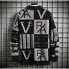 Men Knitted Sweater Stripe Pullovers Printing Round Neck Sweater Autumn/Winter Casual Men Clothing