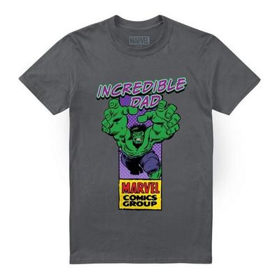 Mens Incredible Dad Hulk Corner Box Fathers Day T-Shirt