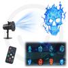 Halloween Outdoor Skull Projector Light 10 HD Slides Waterproof Dynamic Atmosphere Yard Garden Decoration Lamp