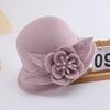 Hat Women's autumn and winter woolen hat British retro bowler hat Elegant and fashionable flower fashion hat Felt hat Trendy and casual