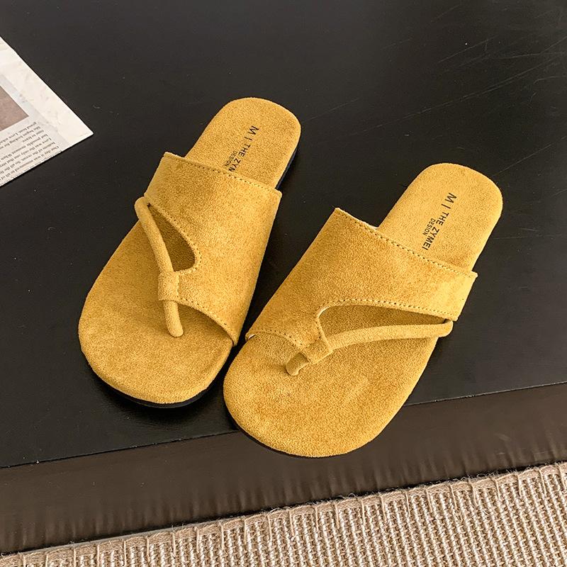 

Набор носочных универсальных крутых тапочек лето 2025 новый набор носочных тапочек женские повседневные на плоском каблуке крутые тапочки для улицы 40 имбирный