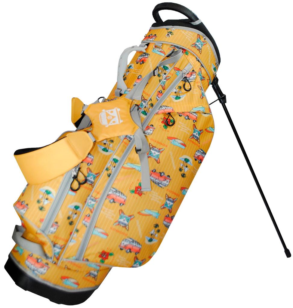 LEZAX Volkswagen 9.5-inch Stand-Type Golf Cart Bag, Yellow, VWCB-5402
