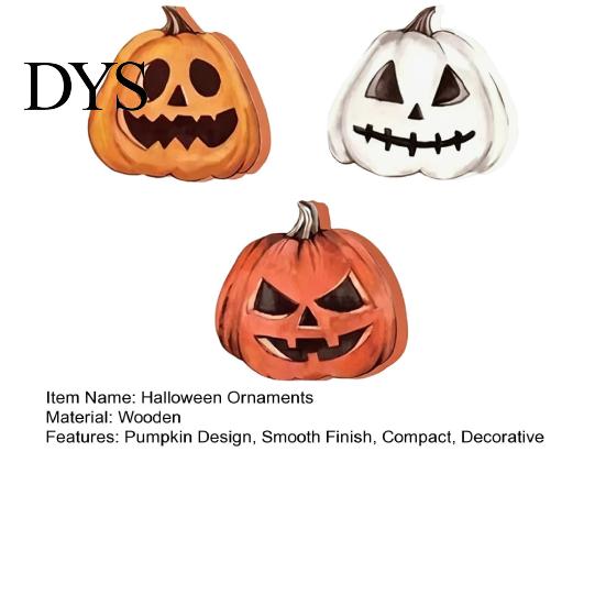 Holiday Atmosphere Enhancements 3Pcs Halloween Pumpkin Tabletop Decor, Rustic Face Wooden Block Table Ornaments Ornaments, Farmhouse Desktop Craft for