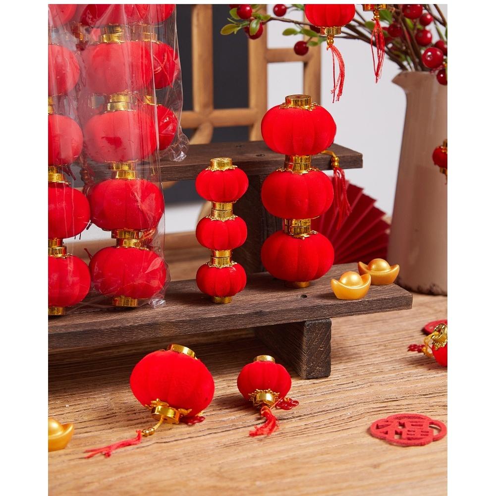 Indoor Outdoor Flocking Lanterns for Chinese New Year Festival Party Decor
