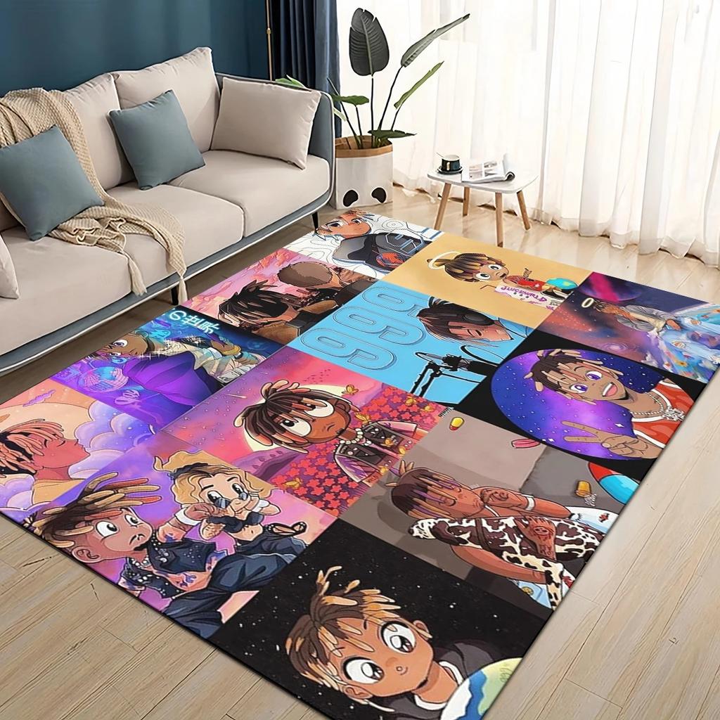 HD Juice WRLD 999 3D Legend Rapper Star Rug Carpet for Living Room Bedroom Home Decor,kids Play Non-slip for Sofa Doormat